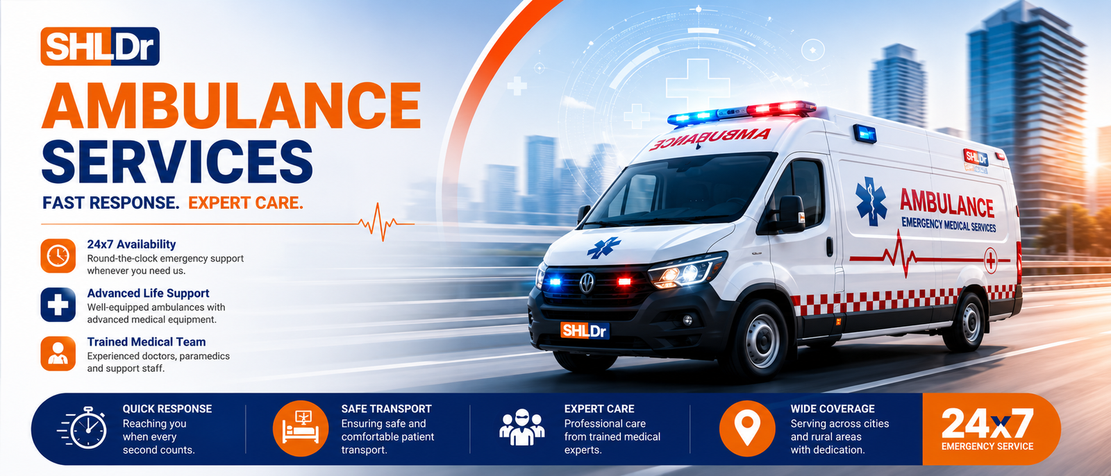 Ambulance on the road in India